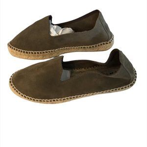 Manebi Hamptons CoCo Brown Suede Espadrille Shoes, Size 5.5 - 36 EU